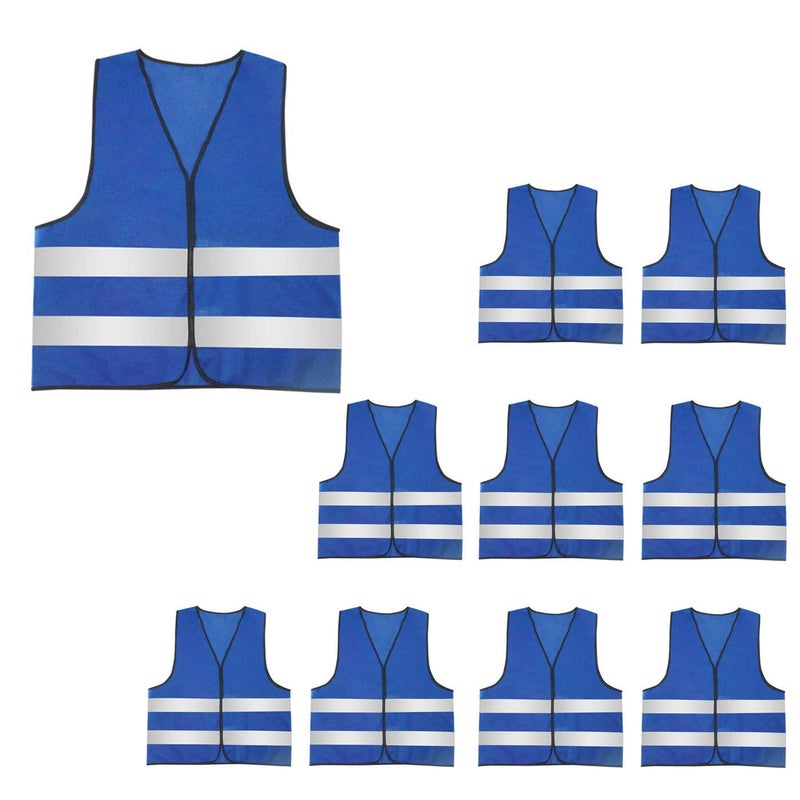 AIEOE 10 Pack High Visibility Vest for Adults Reflective Tape Bright Color Safety Vest Hi-Vis for Mens Womens - Image 1